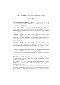 ON THE REAL JACOBIAN CONJECTURE The real Jacobian conjecture said R (