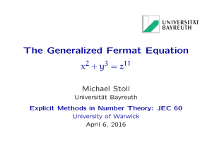 The Generalized Fermat Equation x + y = z