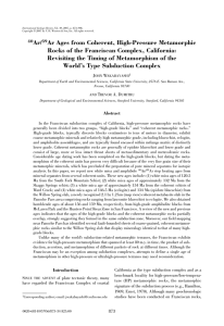 Ar/ Ar Ages from Coherent, High-Pressure Metamorphic