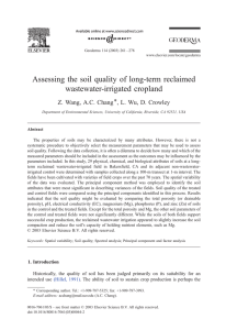 Assessing the soil quality of long-term reclaimed wastewater-irrigated cropland
