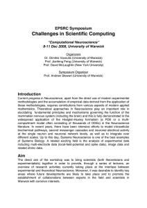 Challenges in Scientific Computing EPSRC Symposium “Computational Neuroscience”