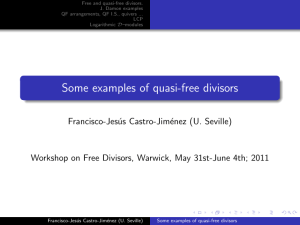 Free and quasi-free divisors. J. Damon examples LCP
