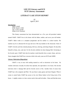 LEE 232 Literacy and ECE ECE Literacy Assessment  LITERACY CASE STUDY REPORT
