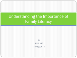 Understanding the Importance of Family Literacy S1 LEE 232