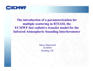The introduction of a parameterization for multiple scattering in RTIASI, the
