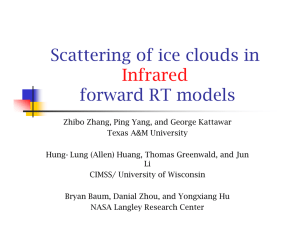 Scattering of ice clouds in forward RT models Infrared