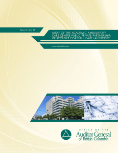 Audit of the AcAdemic AmbulAtory cAre centre Public PrivAte PArtnershiP: