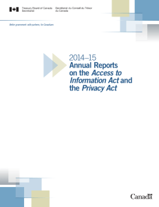 Annual Reports Access to Privacy Act Information Act