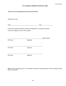 Ph.D. GUIDANCE COMMITTEE APPROVAL FORM  (Please type or print)