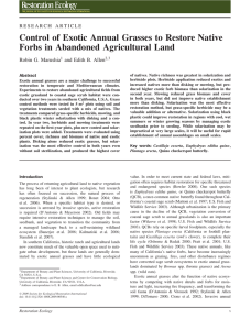 Control of Exotic Annual Grasses to Restore Native Robin G. Marushia