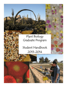 Plant Biology Graduate Program Student Handbook 2013-2014