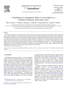 Contribution of actinorhizal shrubs to site fertility in a ,