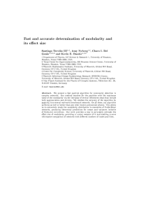 Fast and accurate determination of modularity and its eect size
