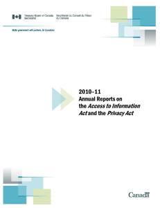 Access to Information Act Privacy Act 2010–11