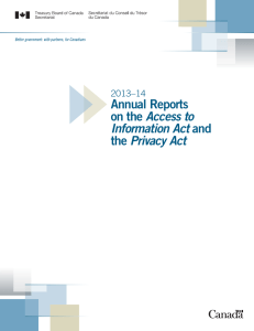 Annual Reports Access to Privacy Act Information Act