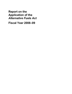 Report on the Application of the Fiscal Year 2008–09 Alternative Fuels Act