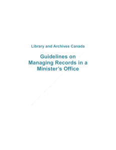 Guidelines on Managing Records in a Minister’s Office