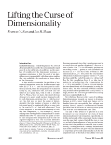Lifting the Curse of Dimensionality Frances Y. Kuo and Ian H. Sloan Introduction