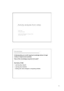 Activity analysis from video School of something Introduction