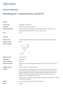 StemRegenin 1 hydrochloride ab142174 Product datasheet Overview Product name