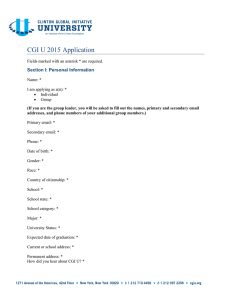 CGI U 2015 Application Section I: Personal Information