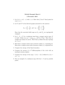 MA424 Example Sheet 6 2 December 2015 1. Let f