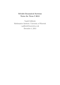 MA424 Dynamical Systems Notes for Term I 2013 Vassili Gelfreich
