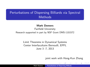 Perturbations of Dispersing Billiards via Spectral Methods