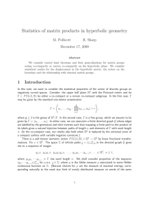 Statistics of matrix products in hyperbolic geometry M. Pollicott R. Sharp