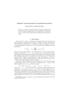Statistics of matrix products in hyperbolic geometry