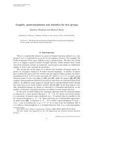 Lengths, quasi-morphisms and statistics for free groups