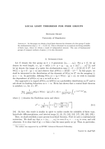 LOCAL LIMIT THEOREMS FOR FREE GROUPS Richard Sharp University of Manchester