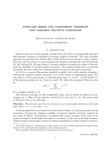 POINCAR ´ E SERIES AND COMPARISON THEOREMS FOR VARIABLE NEGATIVE CURVATURE