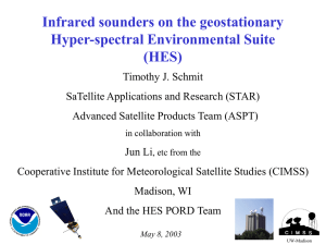 Infrared sounders on the geostationary Hyper-spectral Environmental Suite (HES)