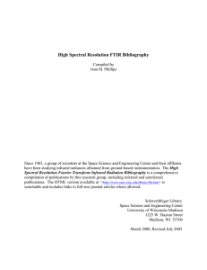 High Spectral Resolution FTIR Bibliography