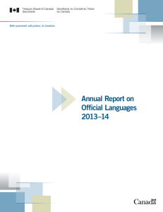 Annual Report on Official Languages 2013–14