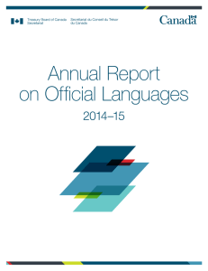 Annual Report on Official Languages 2014–15
