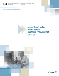 Annual Report on the Public Servants Disclosure Protection Act 2013–14