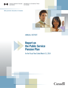 Report on the Public Service Pension Plan ANNUAL REPORT