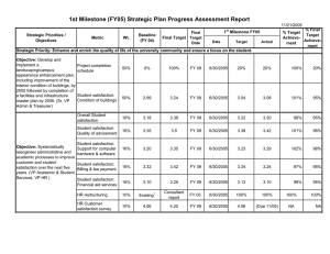 1st Milestone (FY05) Strategic Plan Progress Assessment Report