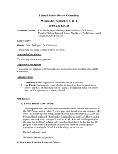 Liberal Studies Review Committee Wednesday, September 7, 2011 10:00 a.m. ED 316