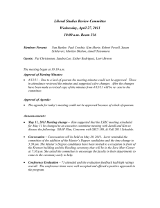 Liberal Studies Review Committee Wednesday, April 27, 2011 10:00 a.m. Room 316