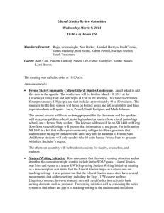 Liberal Studies Review Committee Wednesday, March 9, 2011 10:00 a.m. Room 316