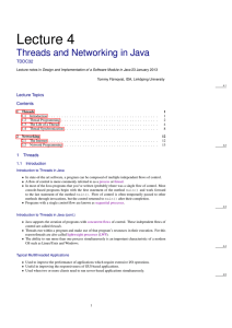 Lecture 4 Threads and Networking in Java TDDC32