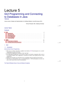 Lecture 5 GUI Programming and Connecting to Databases in Java TDDC32
