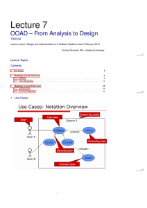 Lecture 7 OOAD – From Analysis to Design TDDC32
