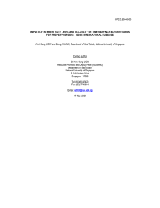 CRES:2004-006  IMPACT OF INTEREST RATE LEVEL AND VOLATILITY ON TIME-VARYING EXCESS... FOR PROPERTY STOCKS – SOME INTERNATIONAL EVIDENCE