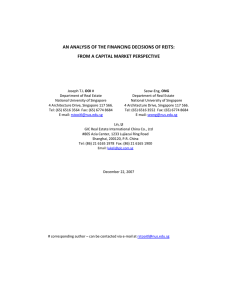      AN ANALYSIS OF THE FINANCING DECISIONS OF REITS:   FROM A CAPITAL MARKET PERSPECTIVE