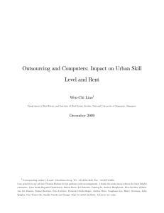 Outsourcing and Computers: Impact on Urban Skill Level and Rent Wen-Chi Liao 1