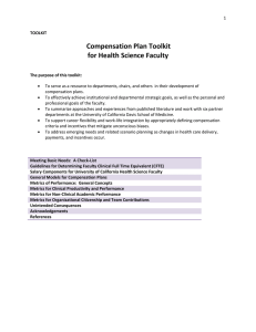 Compensation Plan Toolkit for Health Science Faculty